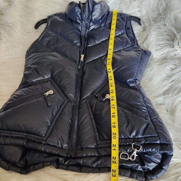 J. Crew Womens Down Puffer Vest Sz Small Feather Navy Blue Zipper Pockets - Picture 5 of 12